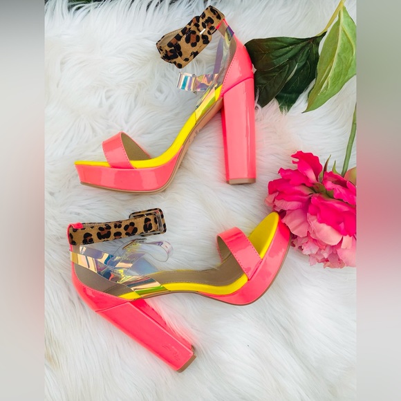 NEW | Dolls Kill Lemonade Neon Block Heels - Picture 6 of 8